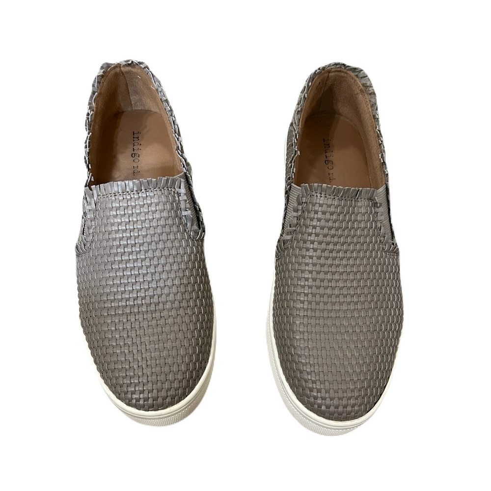 indigo rd. Women’s Kicky Low Top Slip-On Sneakers Woven Gray